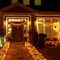 70 5mm Amber LED Christmas Halloween Lights, 4" Spacing, Black Wire